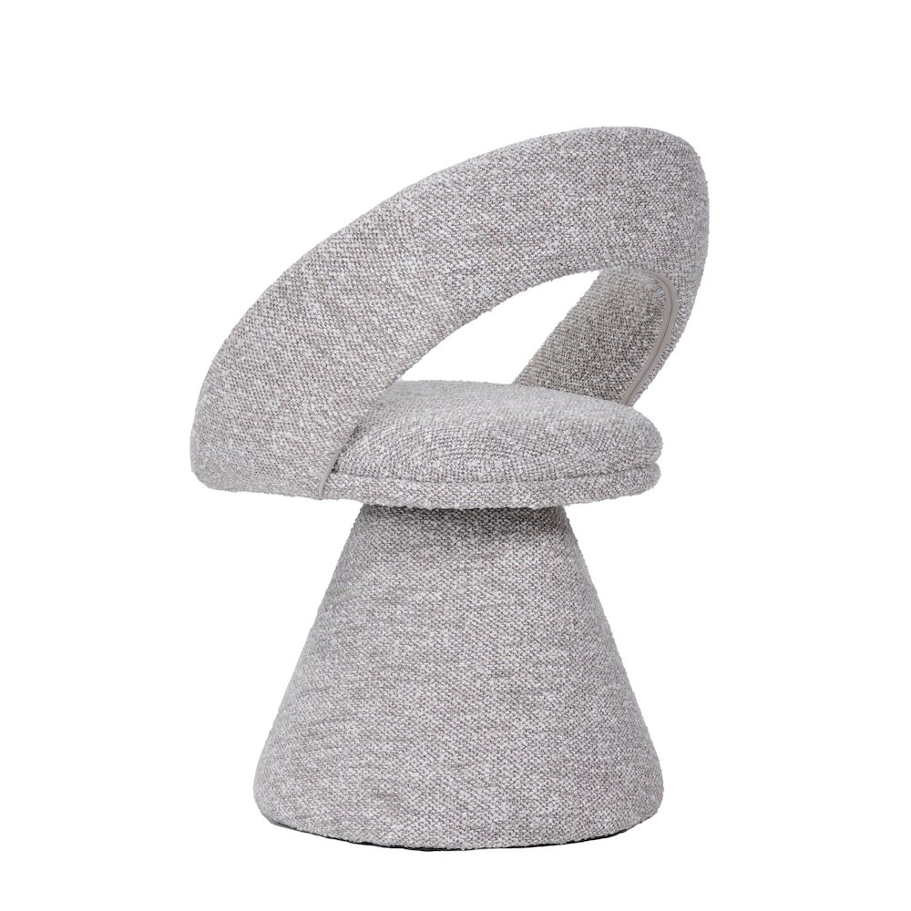 Wiles - Modern Grey Fabric Swivel Dining Chair. Picture 4