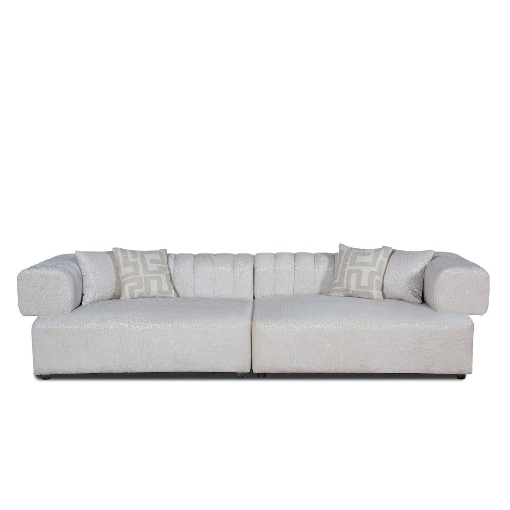 Divani Casa Moreno - Modern Beige Fabric 4-Seater Sofa. Picture 1
