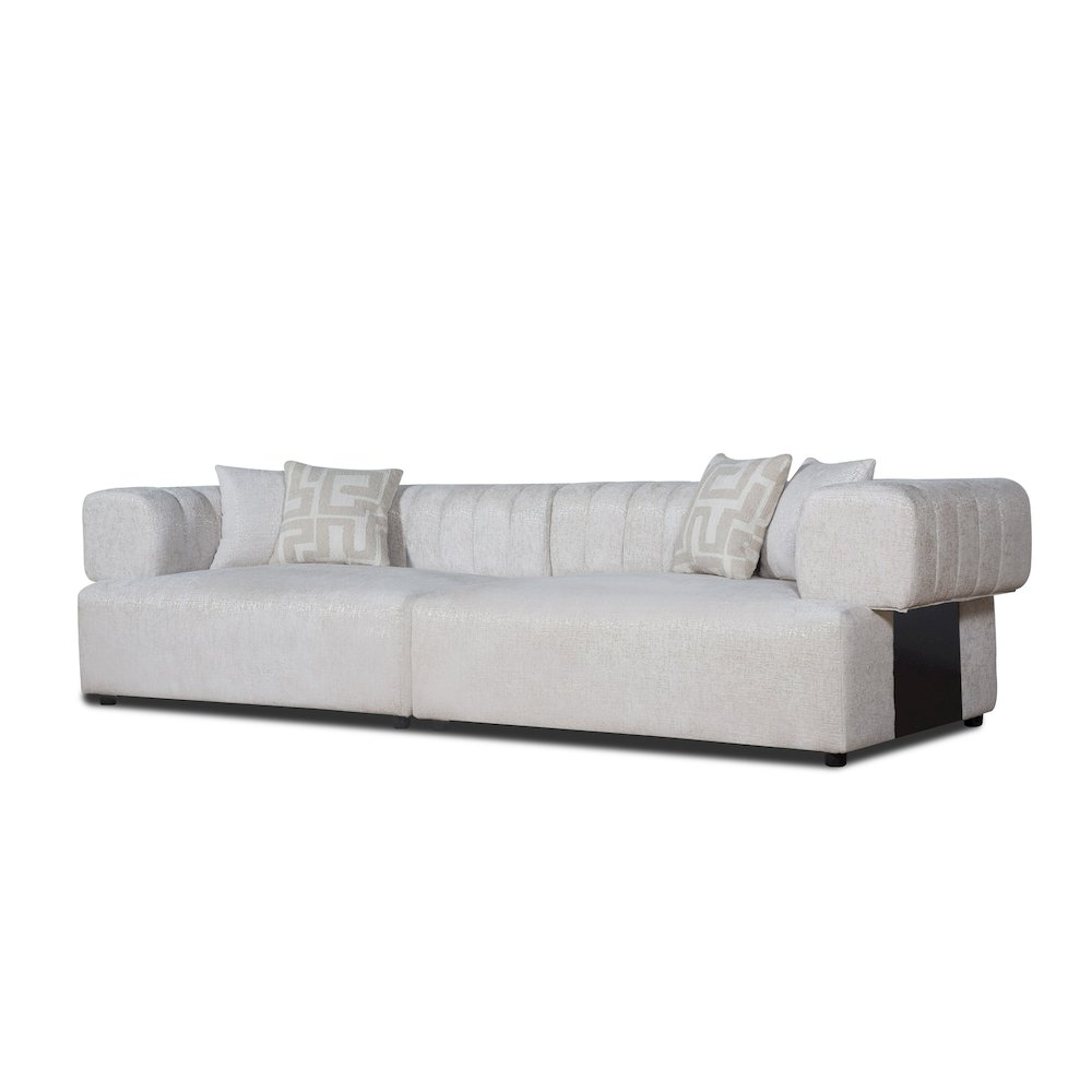 Divani Casa Moreno - Modern Beige Fabric 4-Seater Sofa. Picture 4