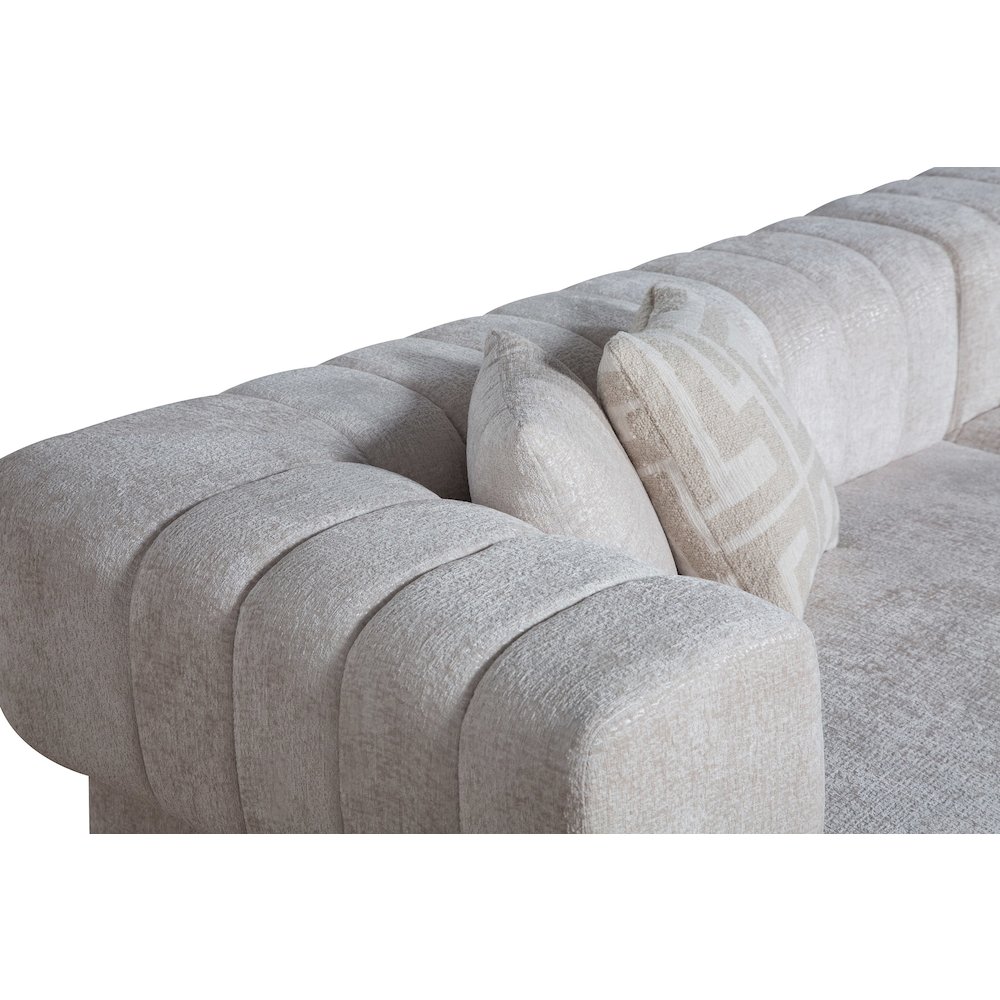 Divani Casa Moreno - Modern Beige Fabric 4-Seater Sofa. Picture 6