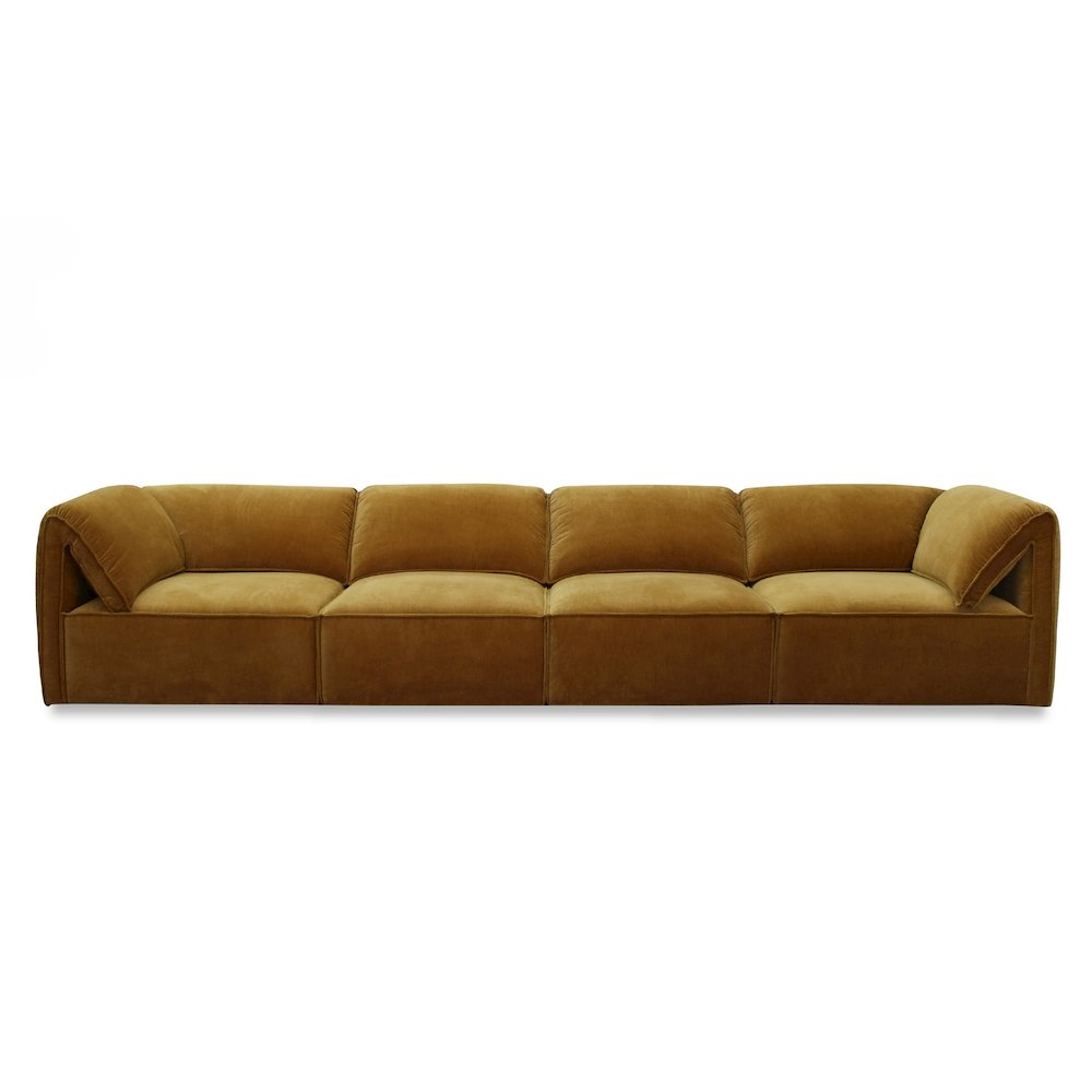 Divani Casa Gene - Modern Ochre Fabric 5-Piece Modular Sectional Sofa. Picture 5