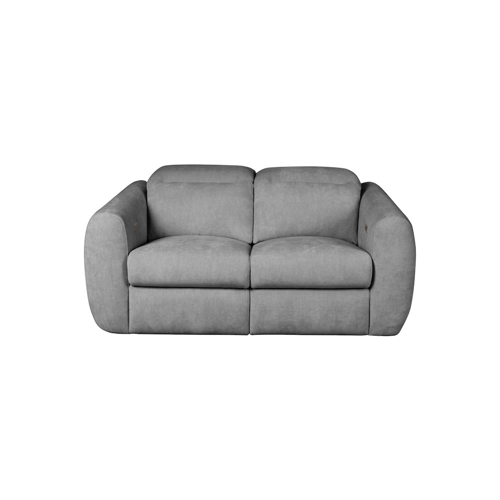 Divani Casa Brevig - Modern Grey Fabric Sofa 2 Recliners. Picture 1