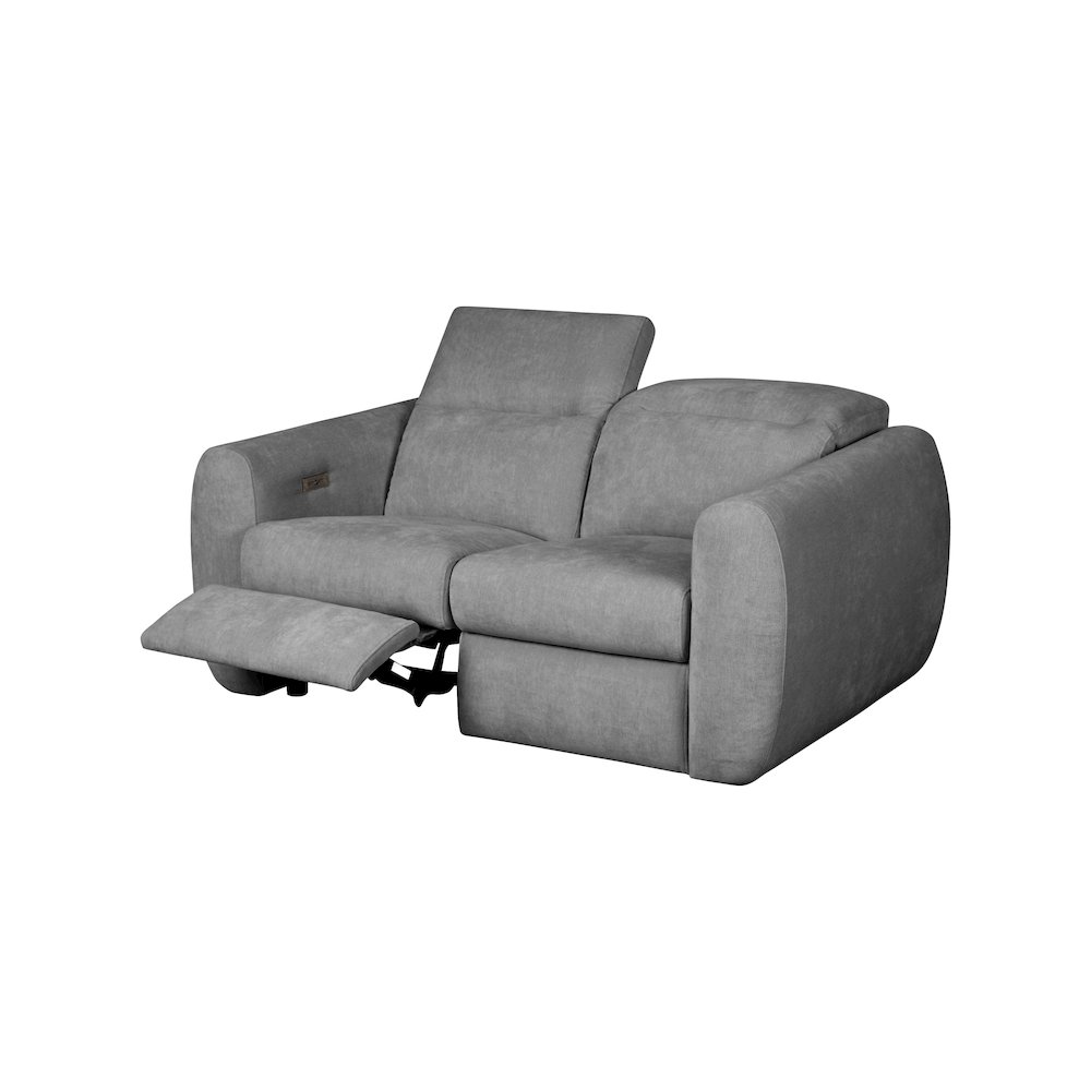 Divani Casa Brevig - Modern Grey Fabric Sofa 2 Recliners. Picture 2