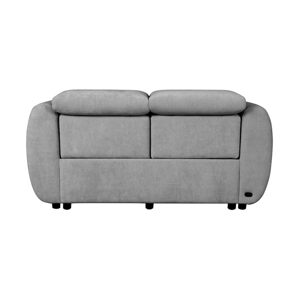 Divani Casa Brevig - Modern Grey Fabric Sofa 2 Recliners. Picture 4