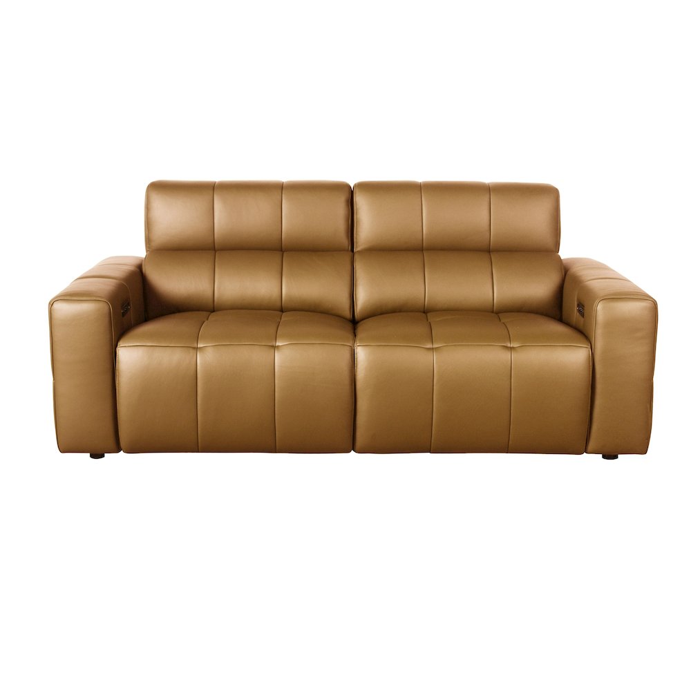 Divani Casa Chevak - Modern Brown Leather Sofa 2 Recliners. Picture 1