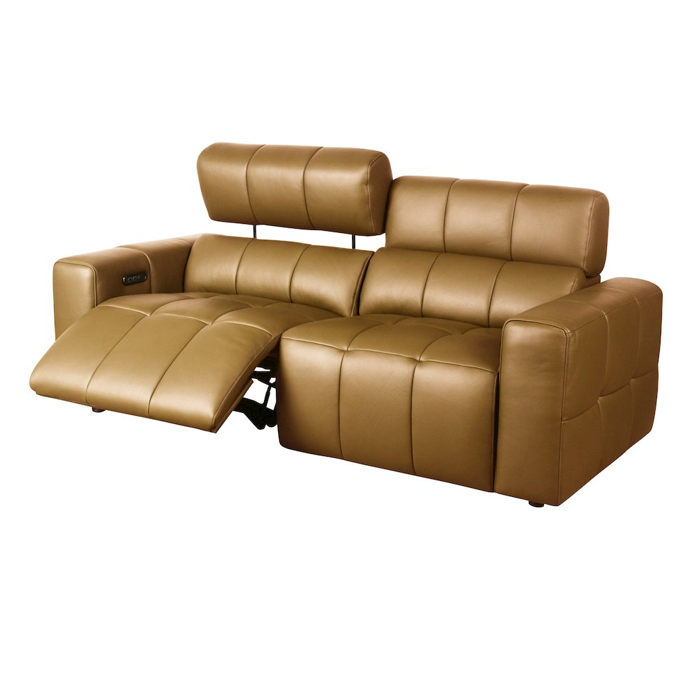 Divani Casa Chevak - Modern Brown Leather Sofa 2 Recliners. Picture 2