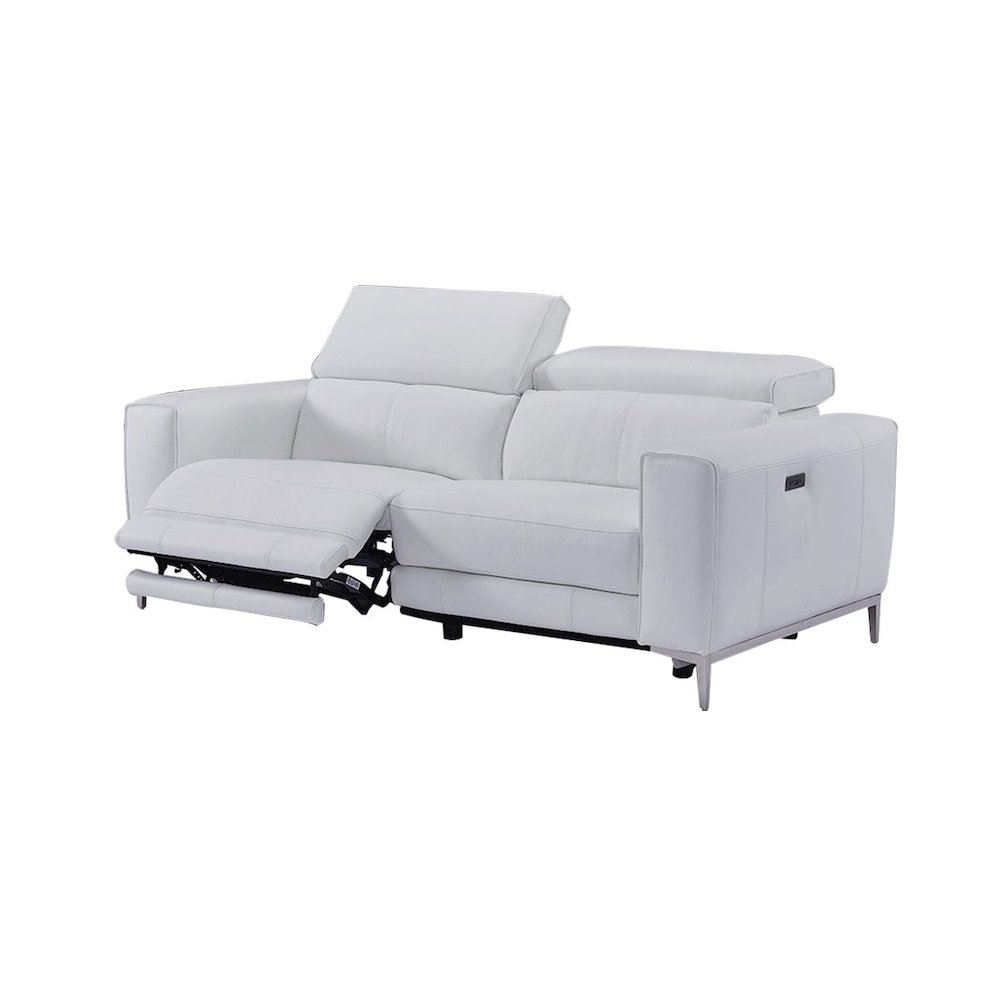 Divani Casa Chignik - Modern White Leather Sofa 2 Recliners. Picture 4