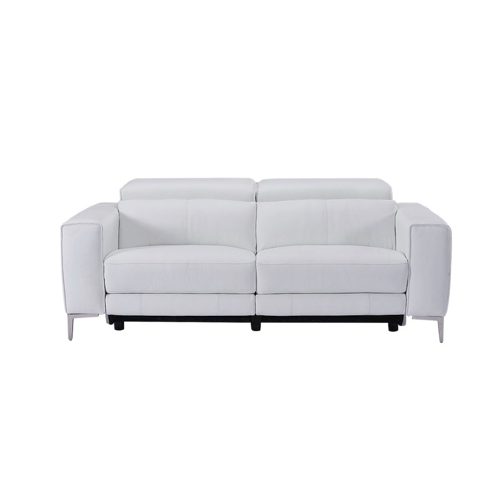 Divani Casa Chignik - Modern White Leather Sofa 2 Recliners. Picture 1
