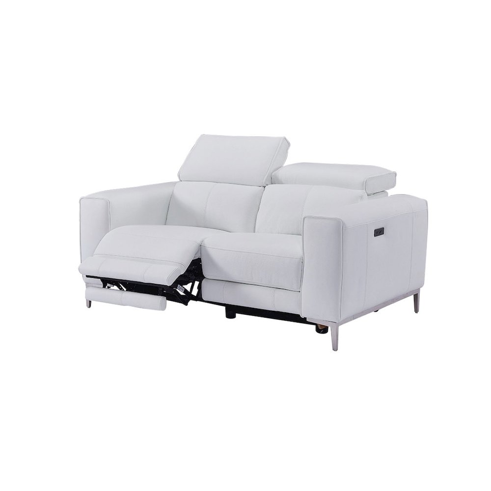 Divani Casa Chignik - Modern White Leather Sofa 2 Recliners. Picture 2