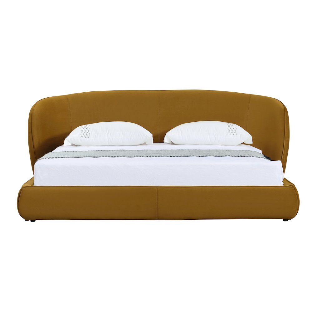 Lambert - Modern Burnt Orange Fabric Upholstered Eastern King Bed. Picture 1