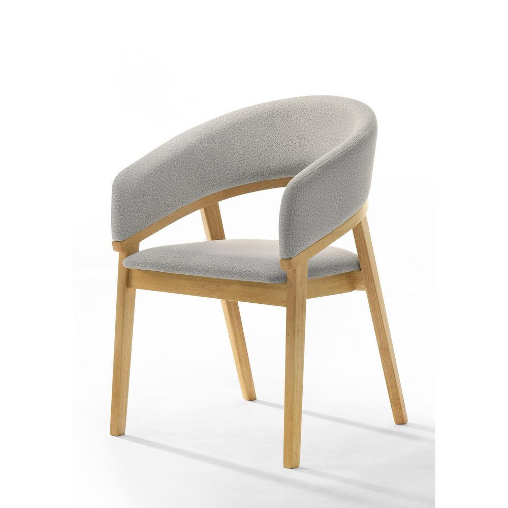 Truman - Mid-Century Modern Grey + Natural Oak Dining Chair. Picture 1
