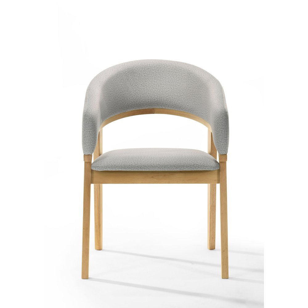 Truman - Mid-Century Modern Grey + Natural Oak Dining Chair. Picture 2