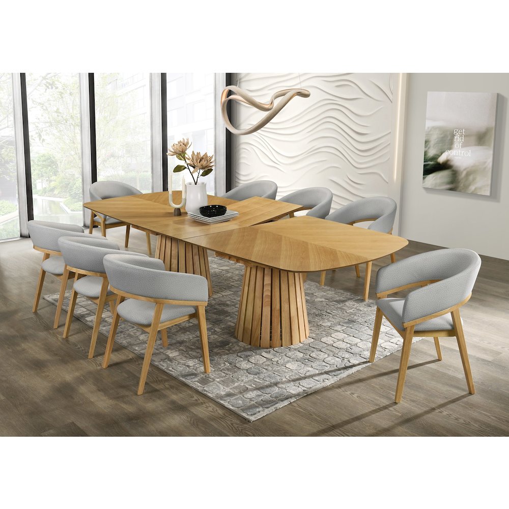 Truman - Mid-Century Modern Grey + Natural Oak Dining Chair. Picture 4
