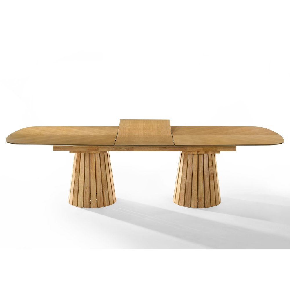 Truman - Mid-Century Modern Natural Oak Extendable Dining Table. Picture 1