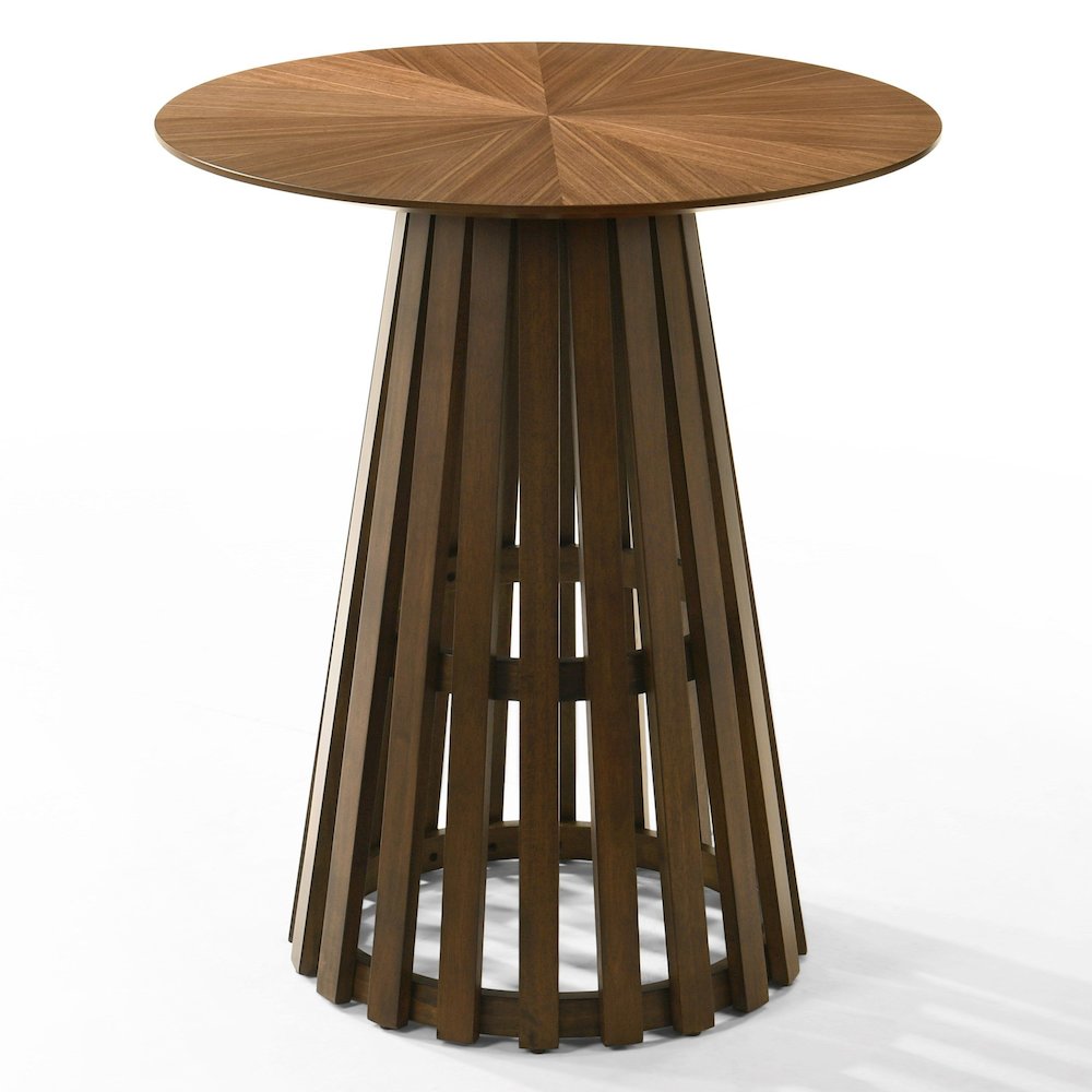 Weiss - Mid-Century Modern Walnut Round Bar Table. Picture 2