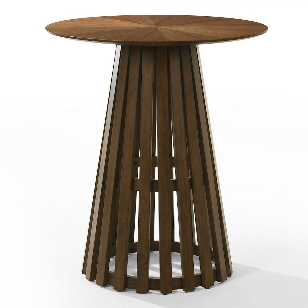 Weiss - Mid-Century Modern Walnut Round Bar Table. Picture 1
