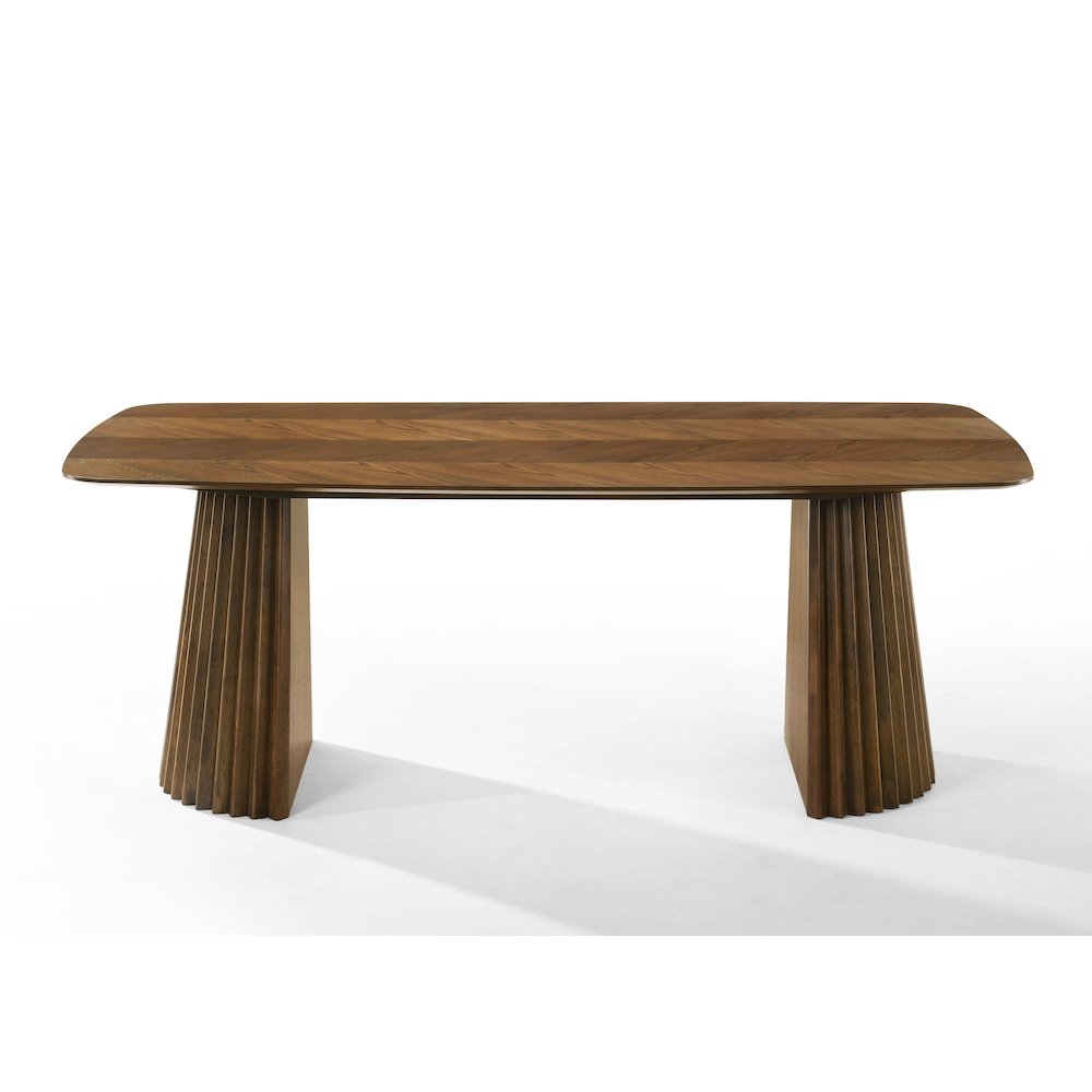 Sacks - Mid-Century Modern Herringbone Walnut Dining Table. Picture 1
