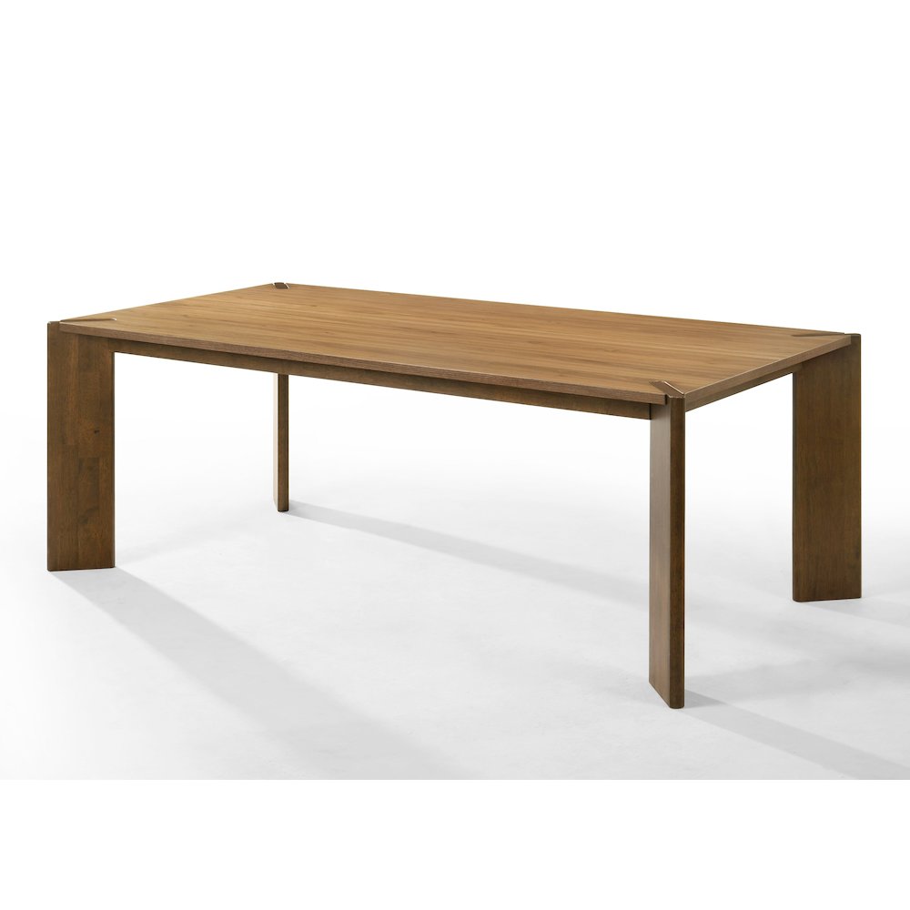 Edelman - Mid-Century Modern Brown Leatherette Walnut Dining Set. Picture 2