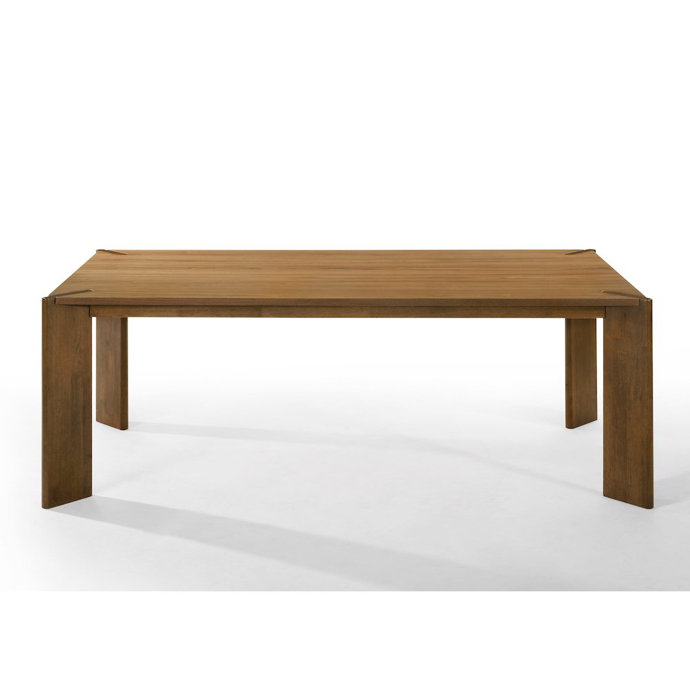 Edelman - Mid-Century Modern Brown Leatherette Walnut Dining Set. Picture 5