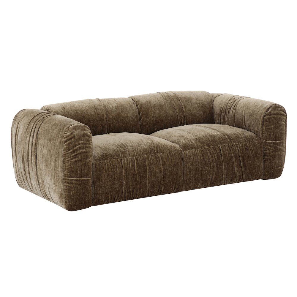Siegal - Modern Olive Green Fabric Loveseat Sofa. Picture 2