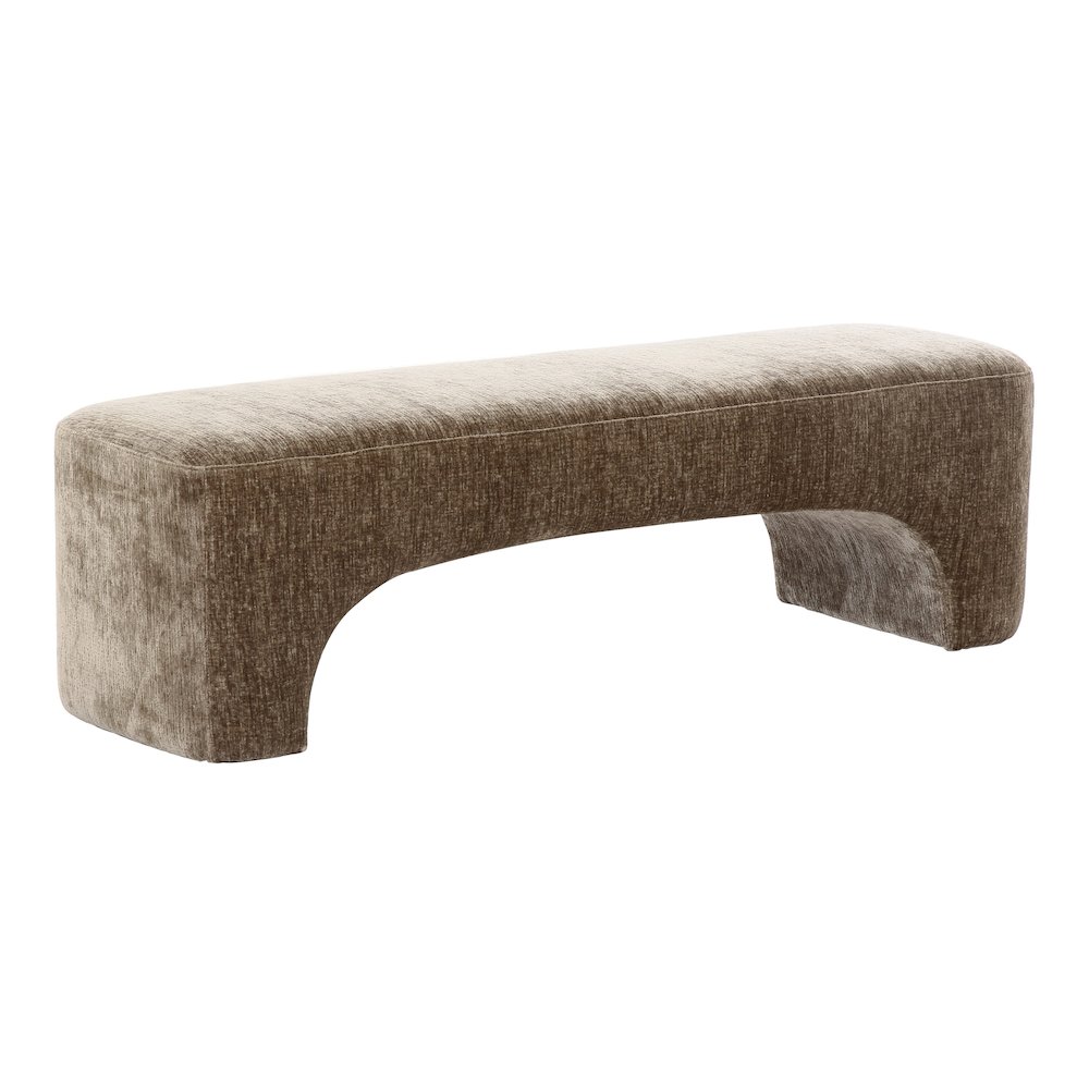 Siegal - Modern Olive Green Fabric Bench. Picture 2