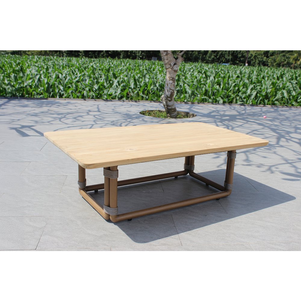 Malta - Outdoor Light Grey + Teak Sofa Set. Picture 4