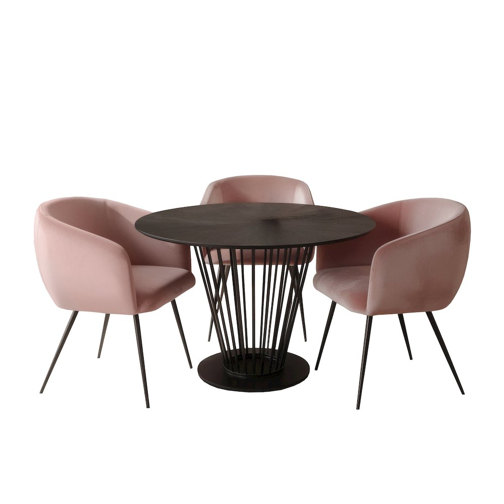 Conroy Luzerne - Modern Black Pink Dining Table Set. Picture 8