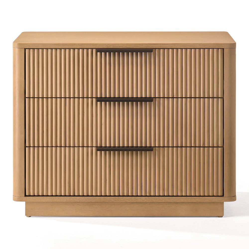 Santa Monica - Modern Natural Oak 3 Drawer Nightstand. Picture 1