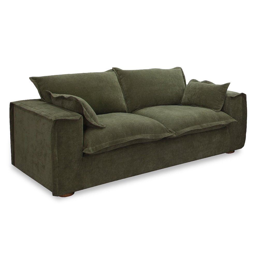 Durbin - Modern Green Fabric Loveseat. Picture 2