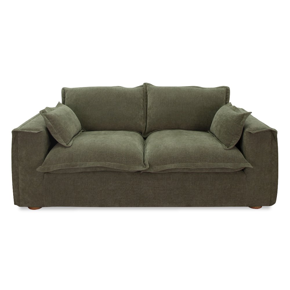 Durbin - Modern Green Fabric Loveseat. Picture 1