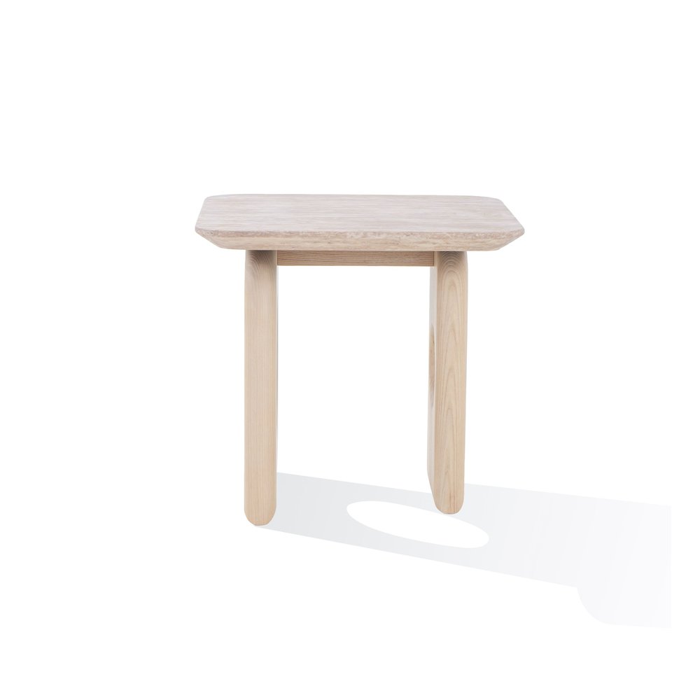 Nova Domus Osaka - Modern Faux Marble + Natural Ash End Table. Picture 2