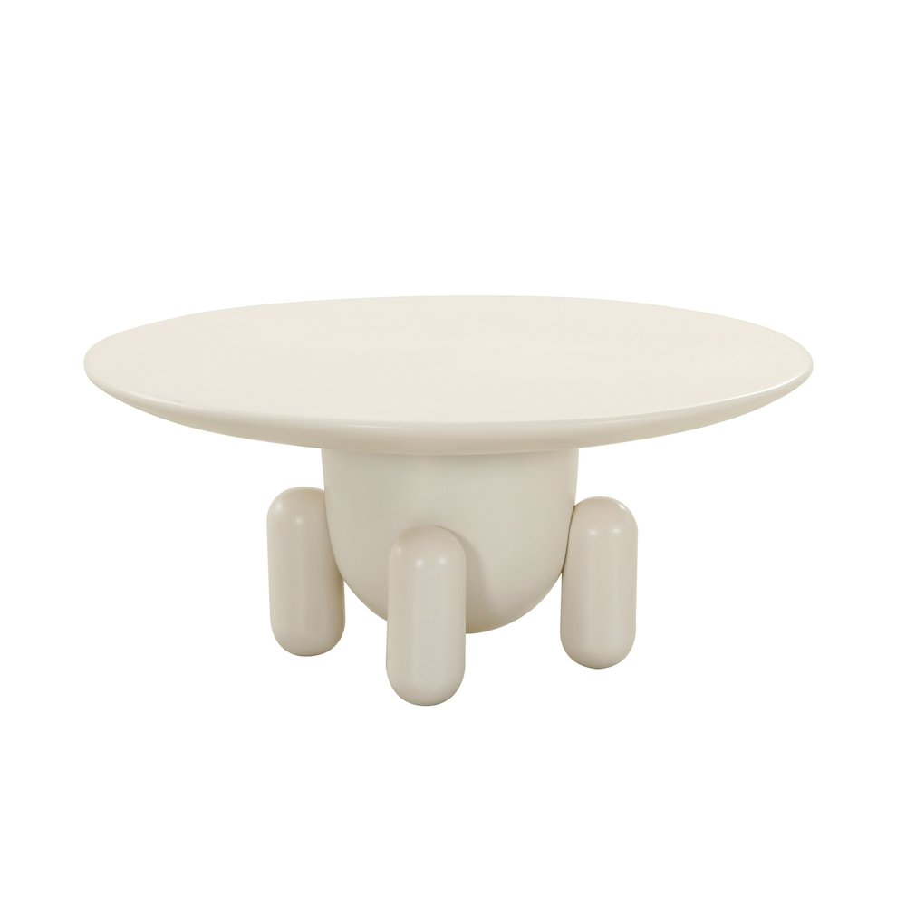 Modrest Gabby - Contemporary White Round Coffee Table. Picture 1
