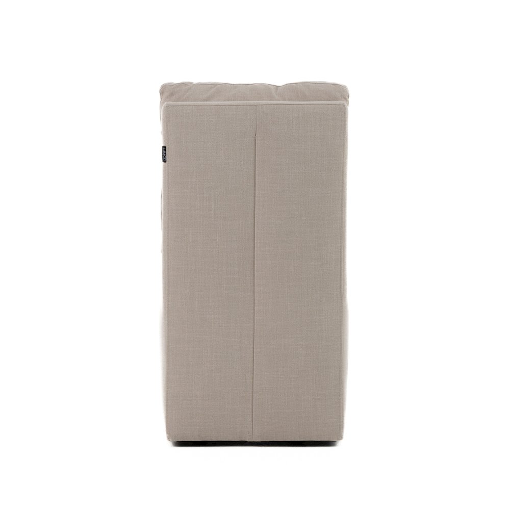 Adrian - Modern Beige Fabric Dining Chair with Castor Wheels. Picture 6
