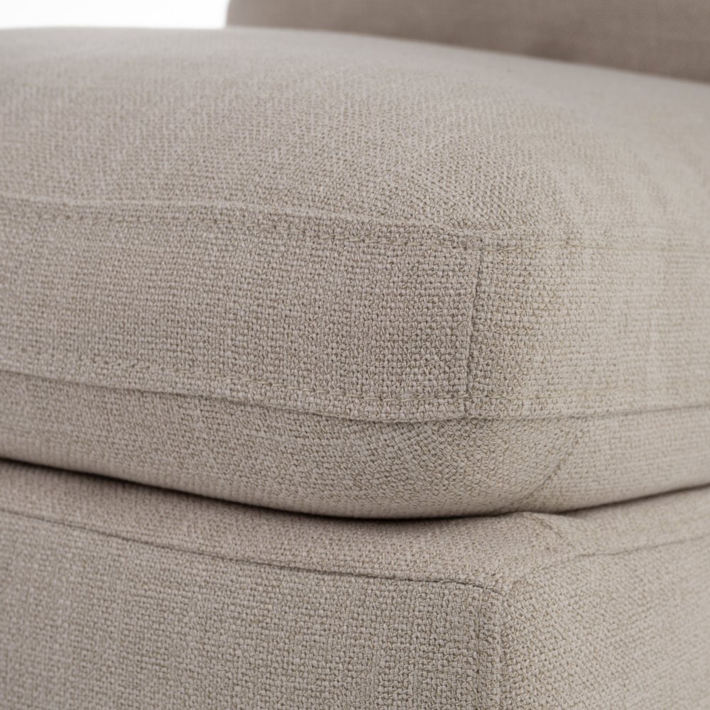 Adrian - Modern Beige Fabric Dining Chair with Castor Wheels. Picture 9