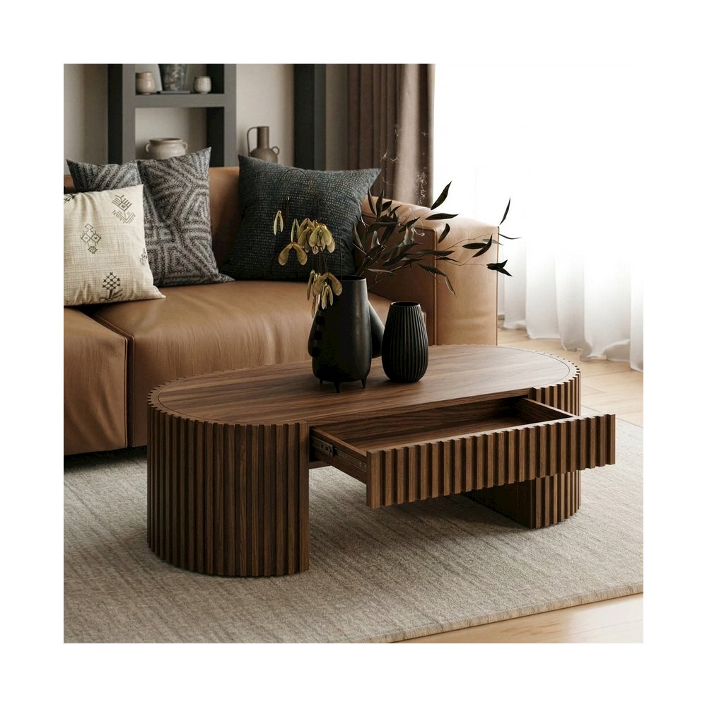 Albrite - Modern Walnut Coffee Table. Picture 8