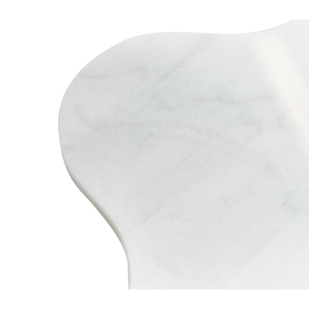Modrest Aleidy - White Marble + Black Metal End Table. Picture 4