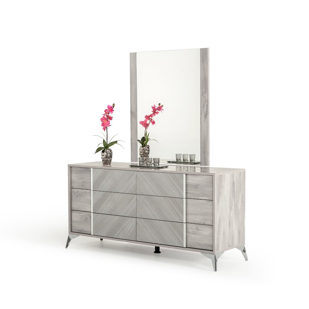 Nova Domus Alexa Italian Modern Grey Mirror. Picture 2