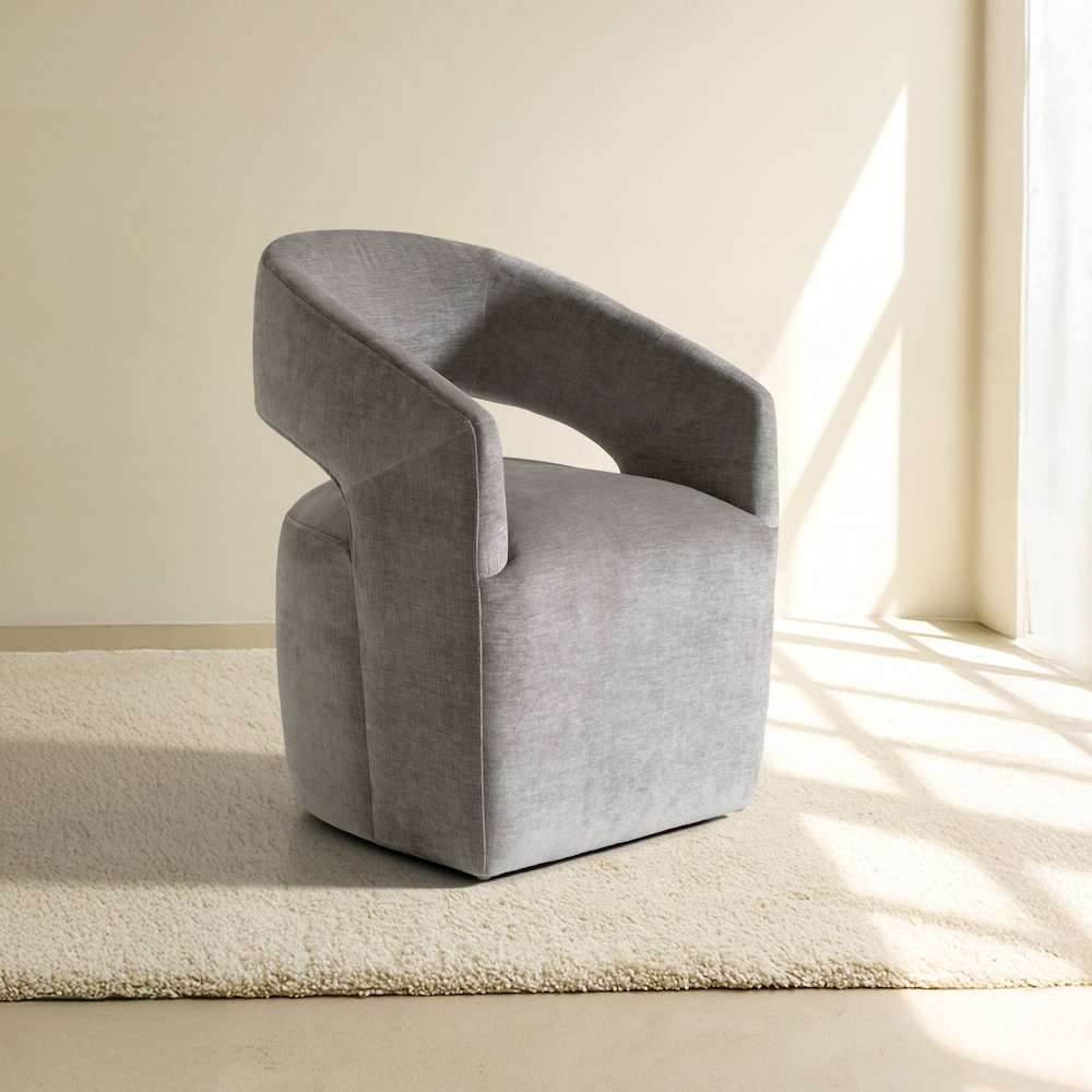 Angie - Modern Grey Fabric Dining Chair. Picture 2