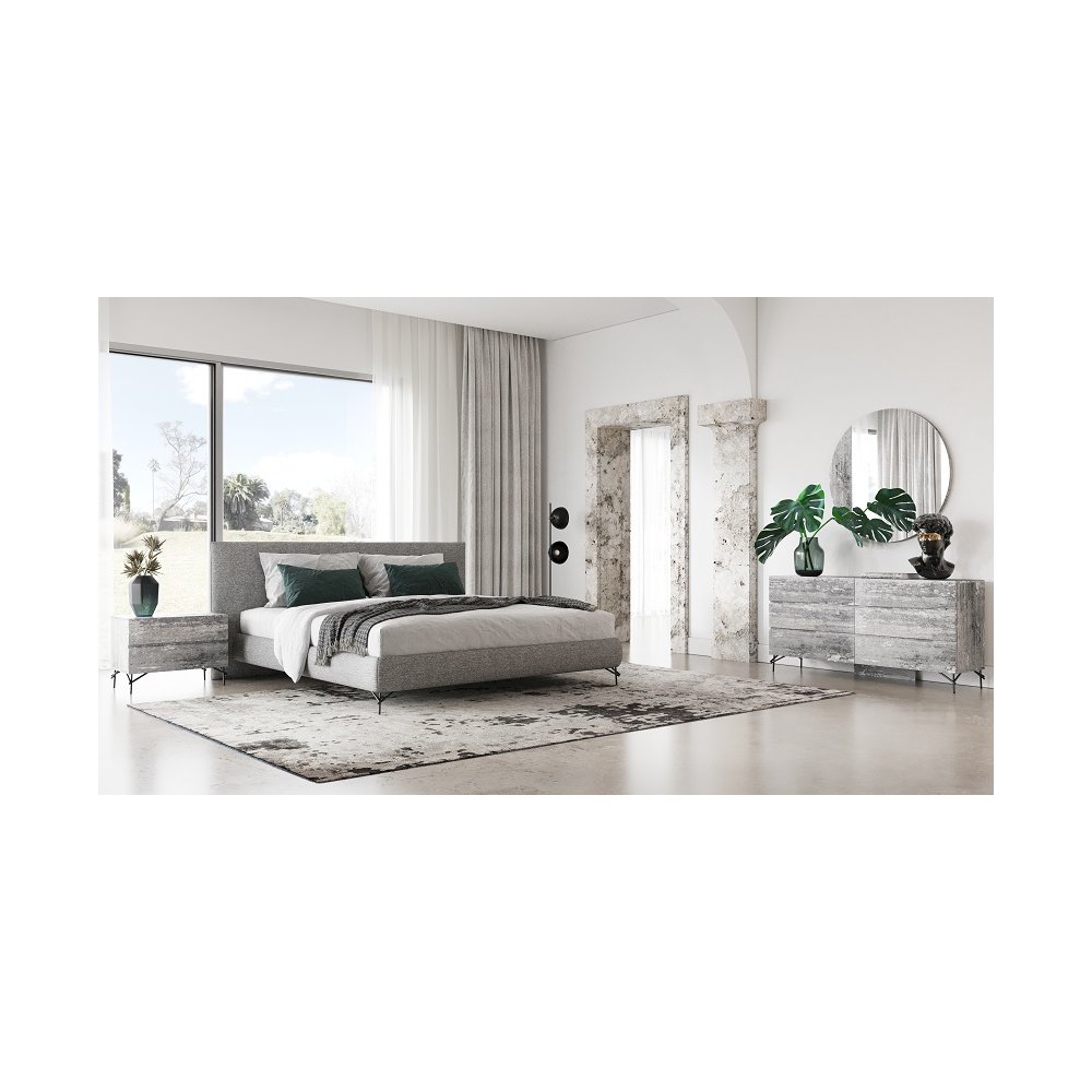 Nova Domus Aria - Italian Modern Multi Grey with texture Round Mirror. Picture 3