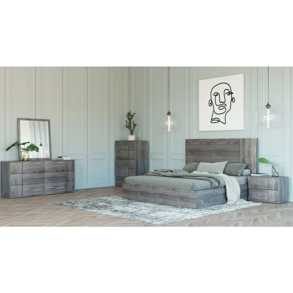 Nova Domus Asus - Italian Modern Elm Grey Mirror. Picture 2