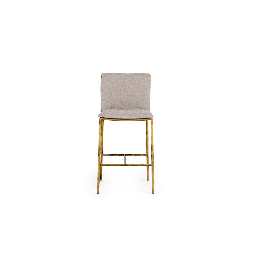 Modrest Atlanta - Modern Beige Fabric & Brass Counter Chair. Picture 2