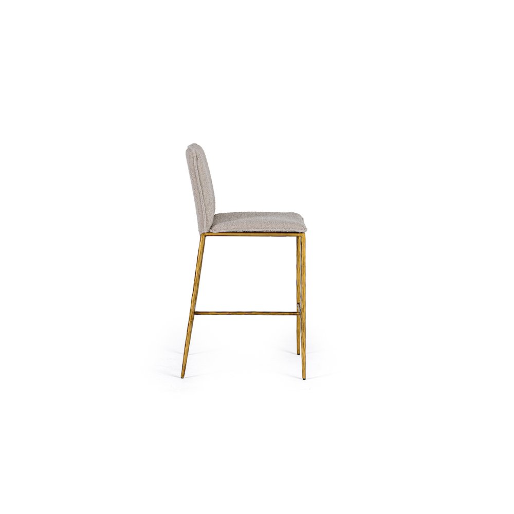 Modrest Atlanta - Modern Beige Fabric & Brass Counter Chair. Picture 3