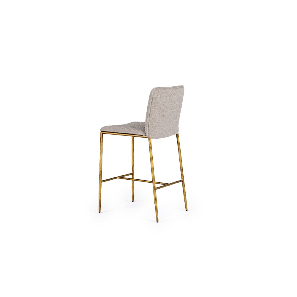 Modrest Atlanta - Modern Beige Fabric & Brass Counter Chair. Picture 4