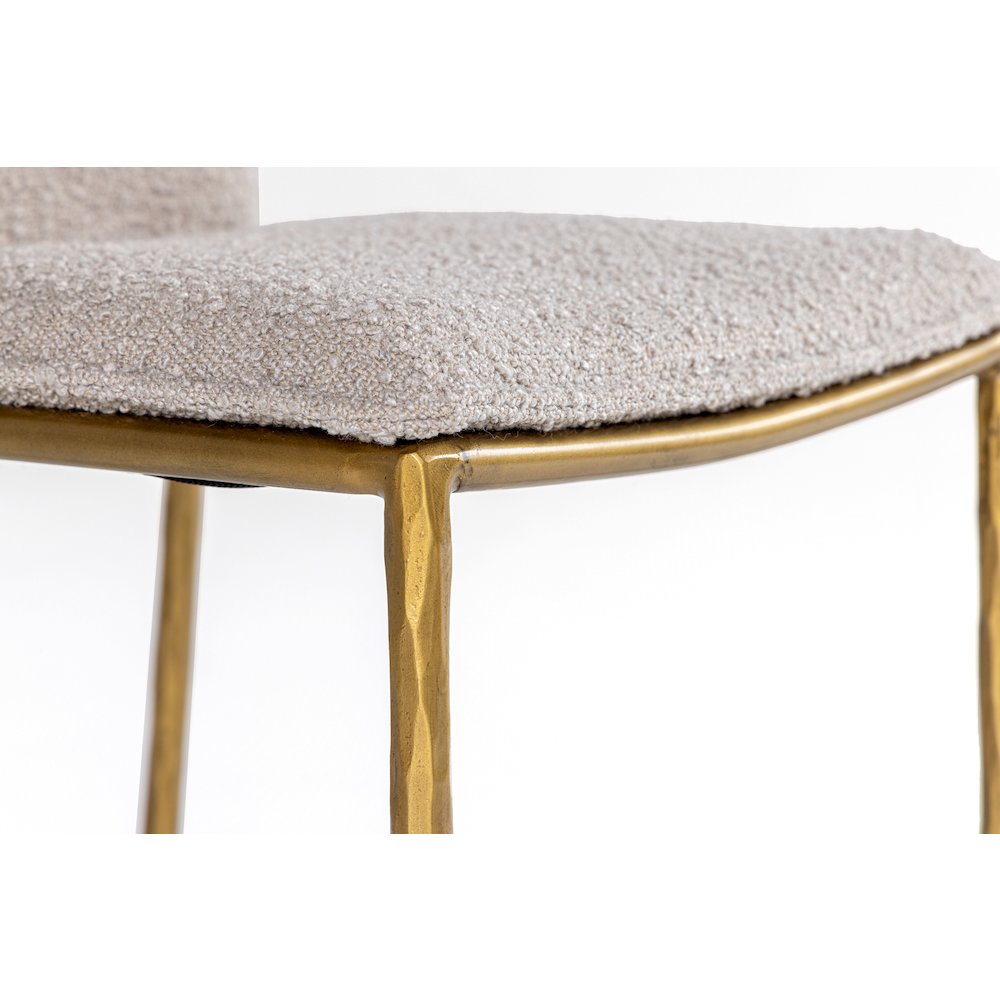 Modrest Atlanta - Modern Beige Fabric & Brass Counter Chair. Picture 7
