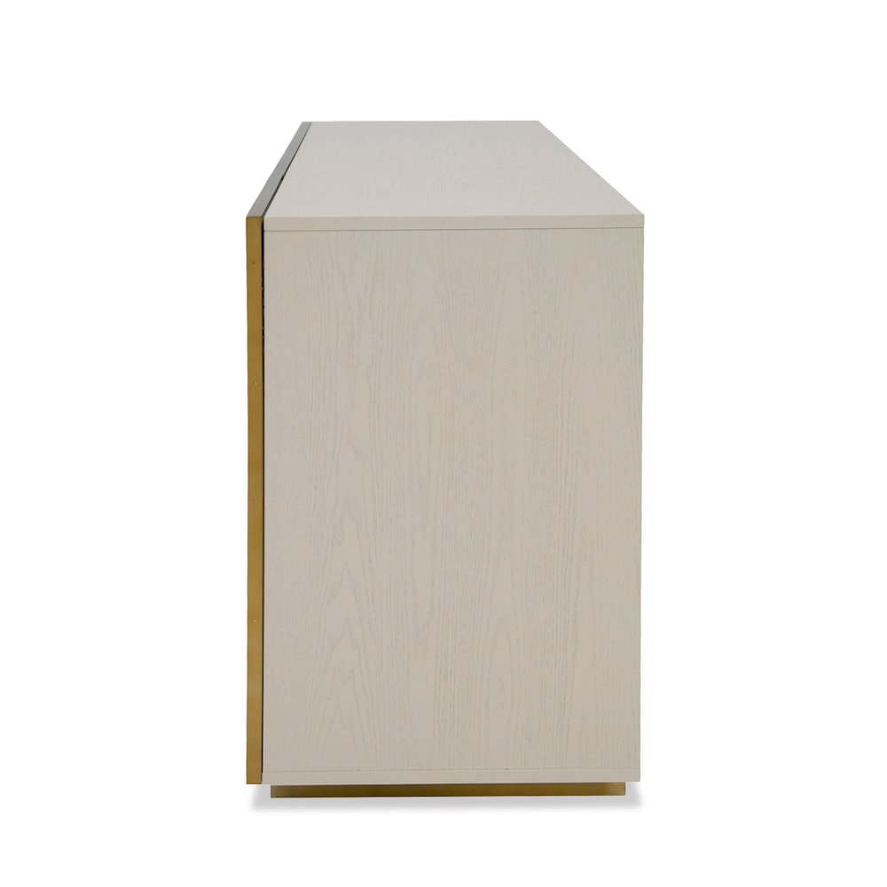 Modrest Auer - Mid-Century Modern Cream Ash + Gold Buffet. Picture 7