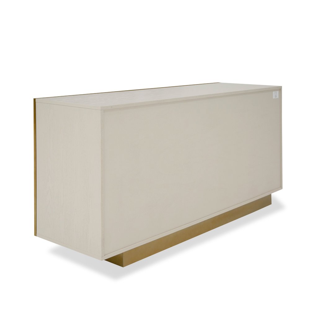 Modrest Auer - Mid-Century Modern Cream Ash + Gold Buffet. Picture 8