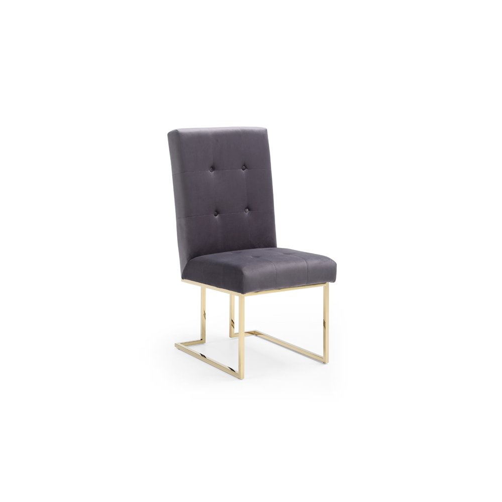 Modrest Legend Modern Grey Fabric & Gold Dining Chair (Set of 2). Picture 1