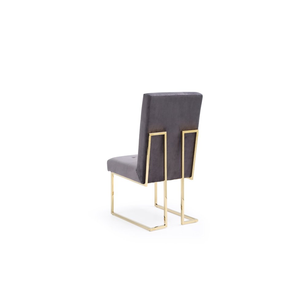 Modrest Legend Modern Grey Fabric & Gold Dining Chair (Set of 2). Picture 4