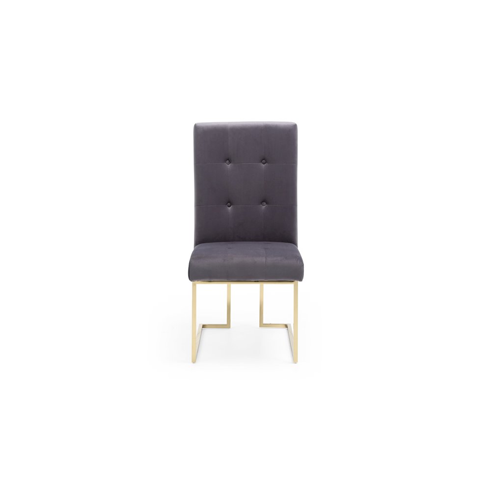 Modrest Legend Modern Grey Fabric & Gold Dining Chair (Set of 2). Picture 5