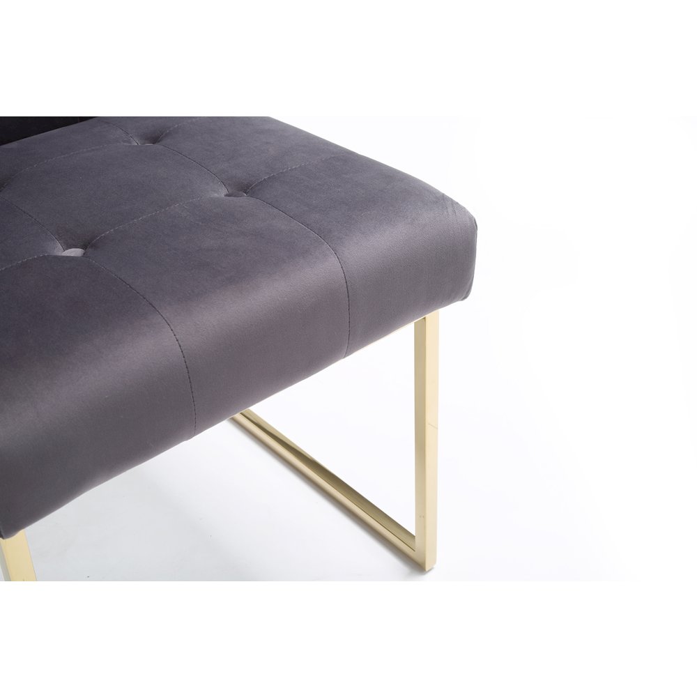 Modrest Legend Modern Grey Fabric & Gold Dining Chair (Set of 2). Picture 3